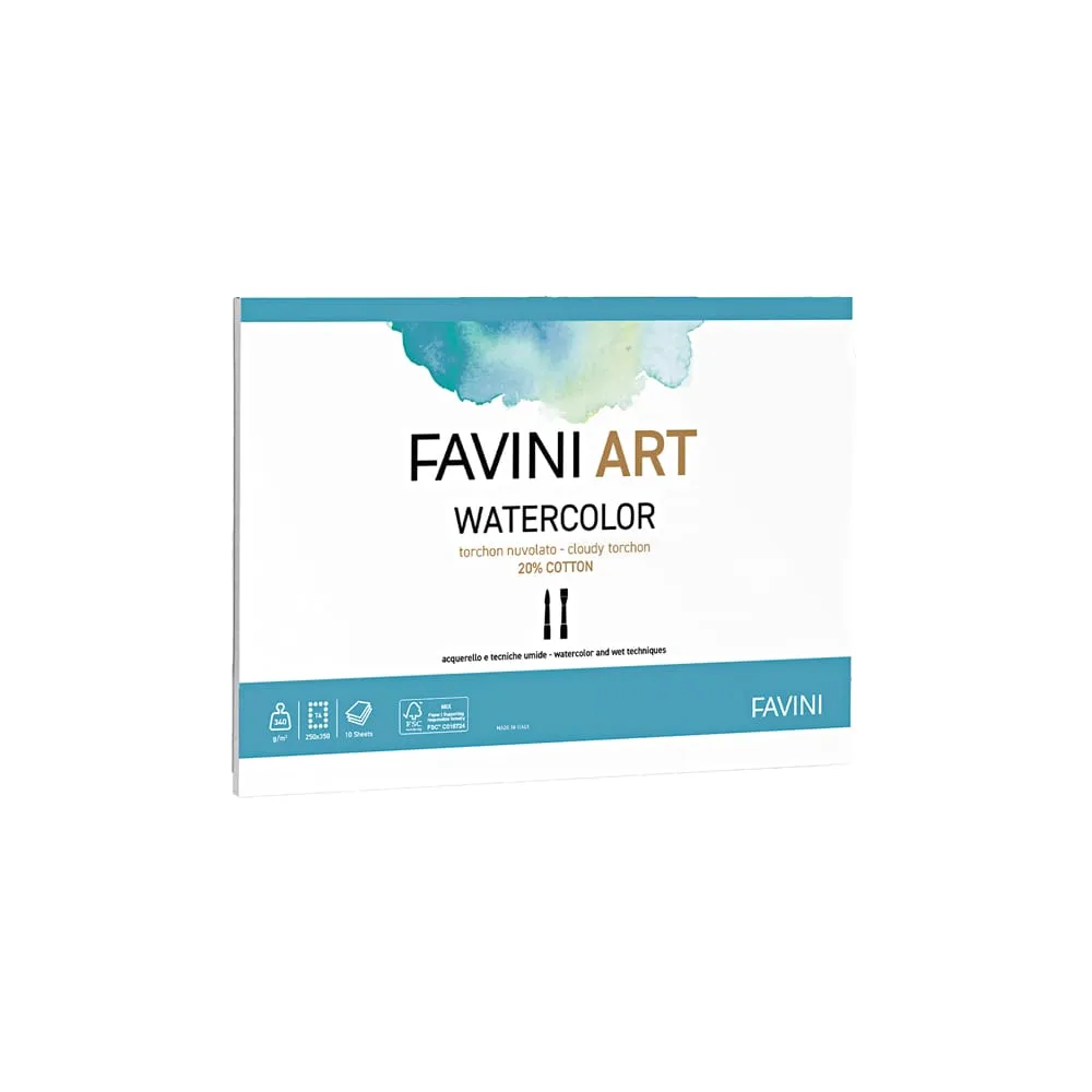 Album Acquerello - 25 x 35 cm - 340 gr - 10 fogli - Favini