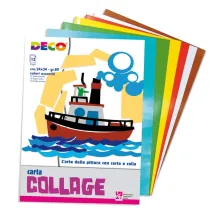 Album collage - 24 x 34 cm - 12 fogli - carta lucida rasata - DECO