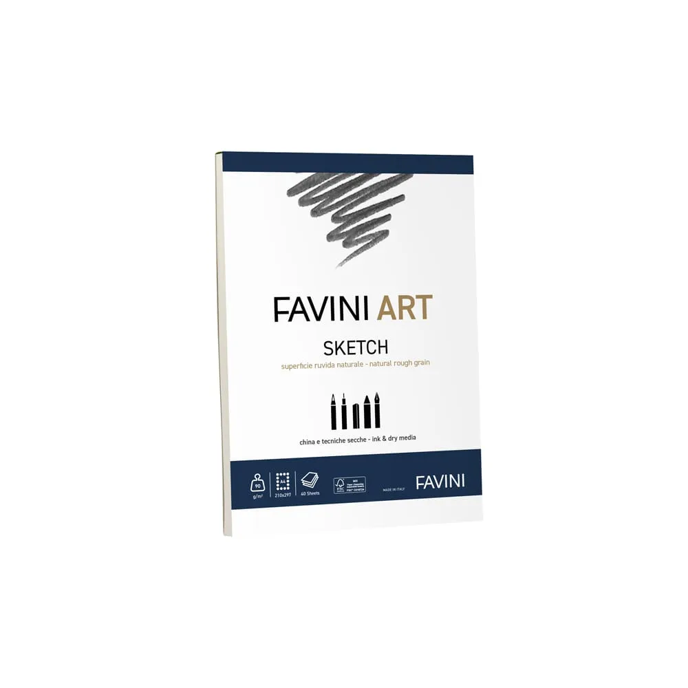 Album collato Sketch - A4 - 90 gr - 40 fogli - Favini Art