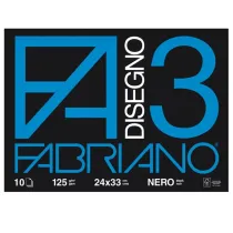 Album F3 - 24 x 33 cm - 10 fogli - 125 gr - nero - Fabriano