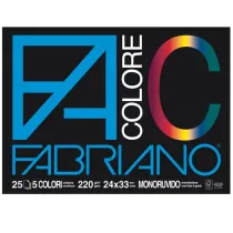 Album FaColore - 24 x 33 cm - 25 fogli - 220 gr - 5 colori - Fabriano