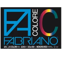 Album FaColore - 33 x 48 cm - 25 fogli - 220 gr - 5 colori - Fabriano
