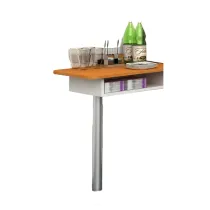 Allungo angolo Ristoro - punto caffÃ¨ - 60 x 45 x 84 cm - bianco/noce chiaro