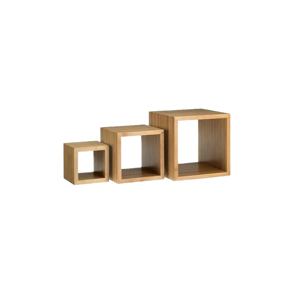 Alzata buffet Cubo - misure assortite - bamboo - naturale - Leone - conf. 3 pezzi