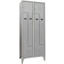 Armadio spogliatoio in metallo salvaspazio - a 4 ante a L - 80 x 50 x 195 cm - grigio - Fasma