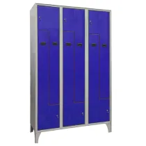 Armadio spogliatoio in metallo salvaspazio - a 6 ante a L - 120 x 50 x 195 cm - grigio/blu - Fasma