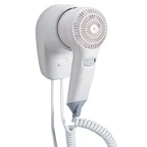 Asciugacapelli da hotel Yul Basic - aggancio frontale - 9,1x14,7x15 cm - 1200 W - 220/240 V - ABS - bianco - Medial
