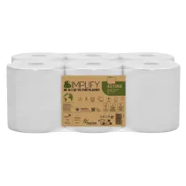 Asciugamani in rotolo Autocut Simplify - 19,6 cm x 130 m - diametro 18,5 cm - 19,5 gr - 2 veli - bianco - Papernet