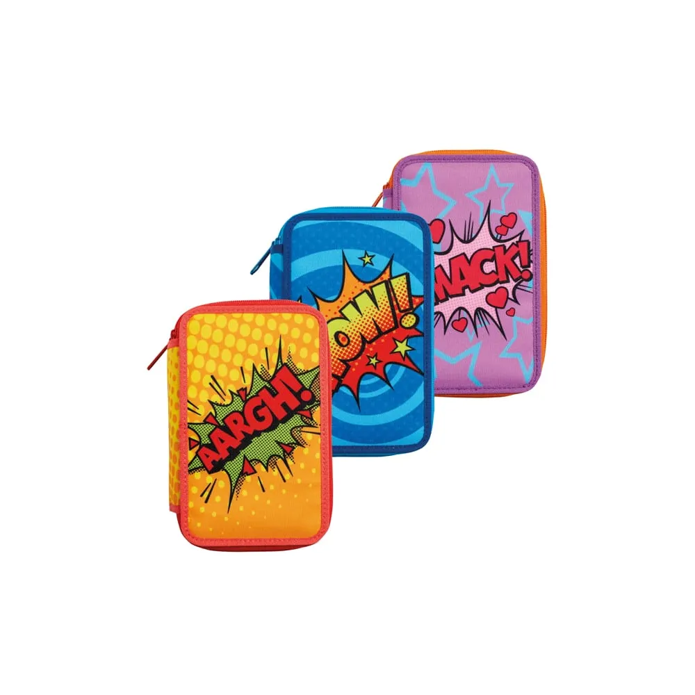 Astuccio 3 zip - 13 x 20 x 7,5 cm - colori e fantasie assortiti - Carioca