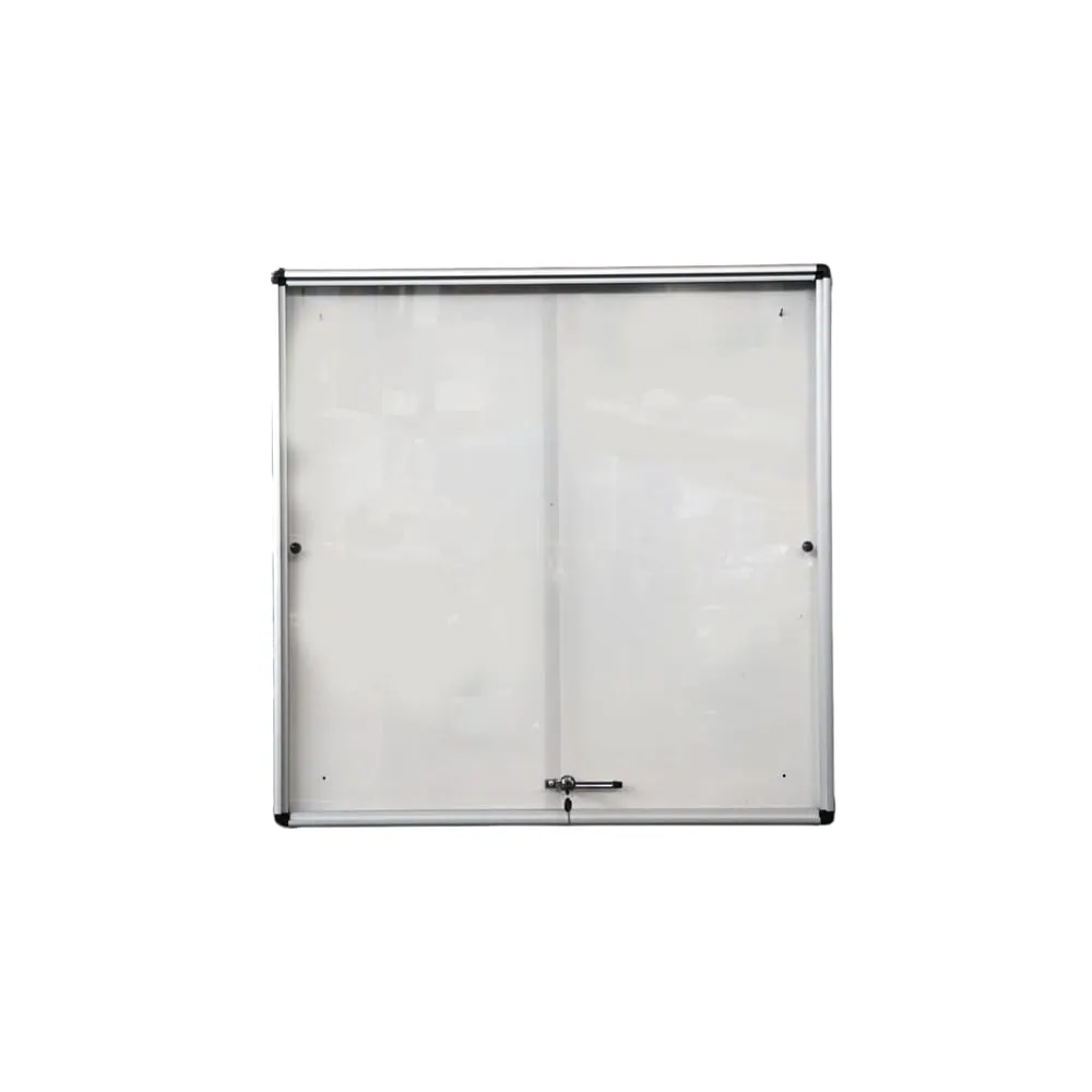 Bacheca per interni - con anta scorrevoli - fondo bianco magnetico - 12 fogli A4 - verticale - Starline