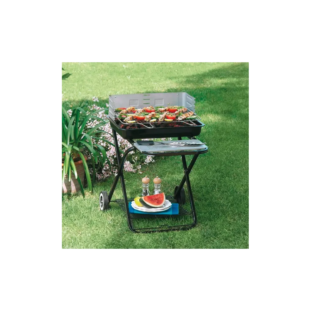 Barbecue Clic Clac - pieghevole - 84 x 60 x 80 cm - acciaio - nero - Garden Friend