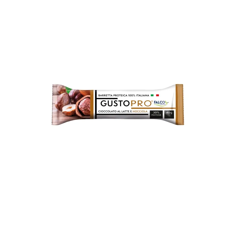 Barretta proteica GustoPro - cioccolato al latte/nocciola - 40 gr - Falco