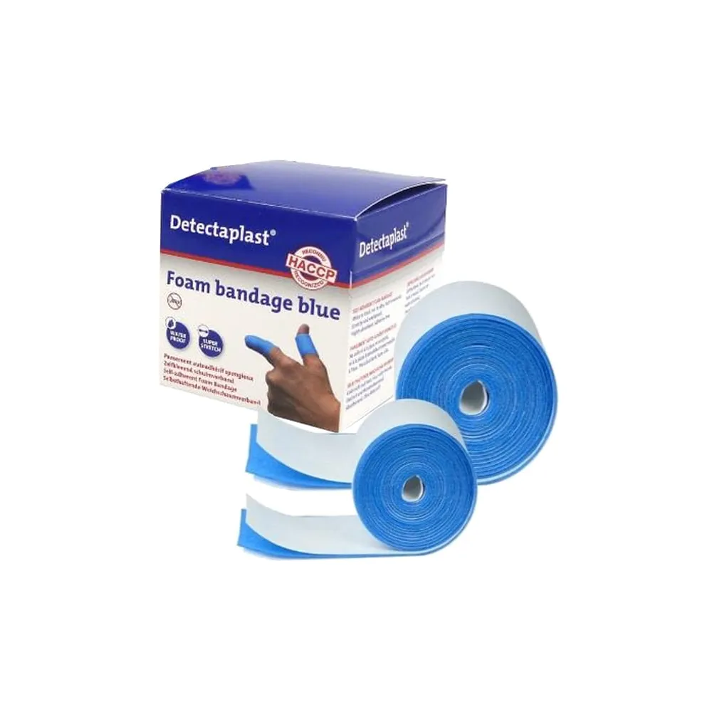 Bendaggio coesivo Detectaplast - per HACCP - 6 x 450 cm - blu - PVS