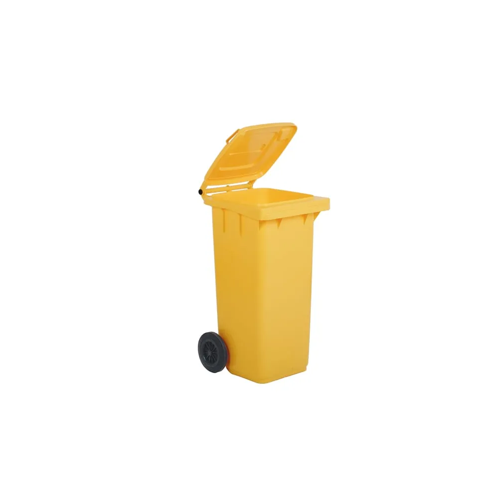 Bidone carrellato per raccolta differenziata - 240 L -  giallo - Mobil Plastic