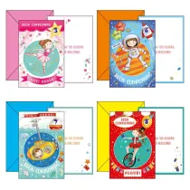 Biglietto Buon Compleanno - con ruota numerata tema bambini - 11,7 x 17 cm - 4 soggetti assortiti - Kartos