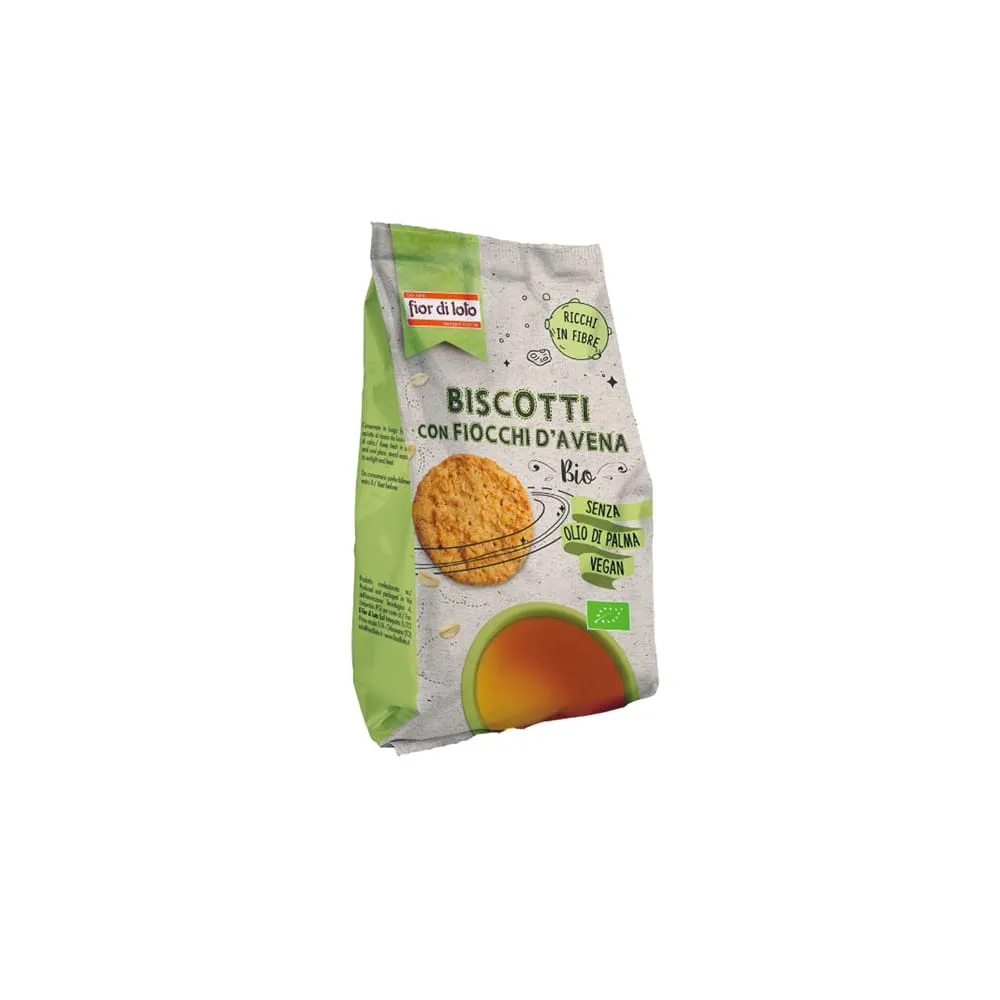 Biscotti biologici - con fiocchi di avena - 350 gr - Fior Di Loto