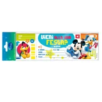 Blocchetto invito alla festa Mickey Disney - 24,8 x 7,5 cm - Rex Sadoch - conf. 10 inviti