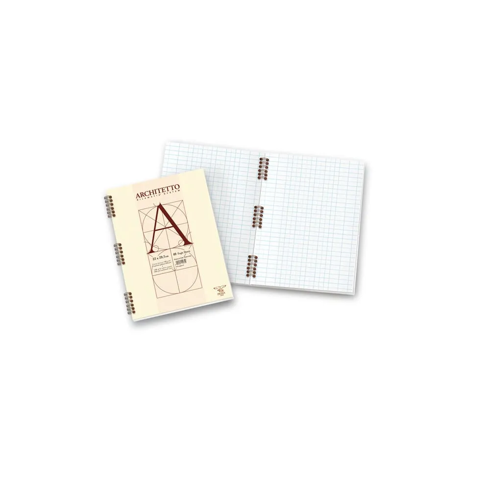 Blocco Architetto - 22x29,7mm - 10mm - 40 fogli - 100gr - spiralato - Pigna