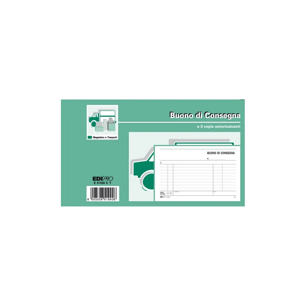 Blocco buoni consegna - 33 fogli 3 copie autoricalcanti - 10 x 17cm - Edipro