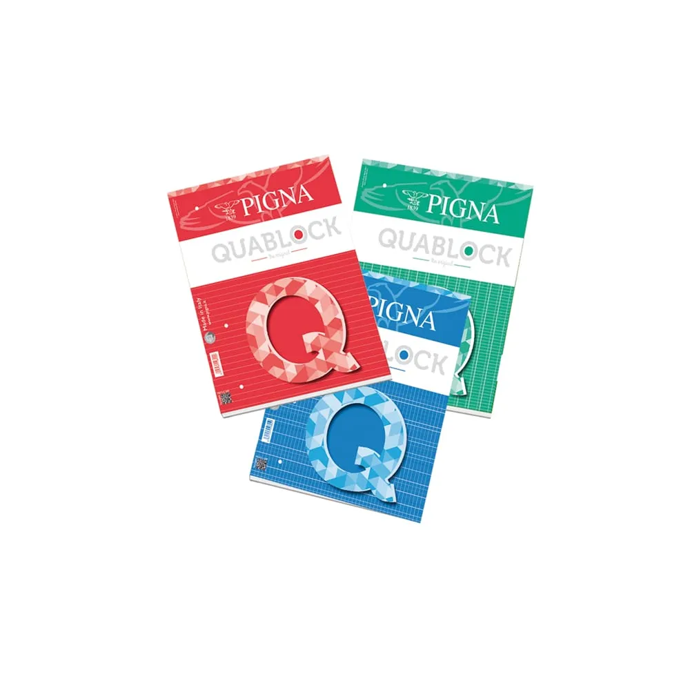 Blocco collato Quablock Original - A5 - 1 rigo - 80 gr -  50 fg - Pigna