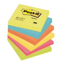 Blocco foglietti Colori Energy - 654-TFEN - 76 x 76 mm - 72 gr - colori assortiti - 100 fogli - Post-it