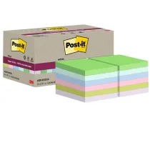 Blocco foglietti Post-it SuperSticky Green - 622R-SS12COL - 47,6 x 47,6 mm - carta riciclata - colori pastello assortiti - 70 f