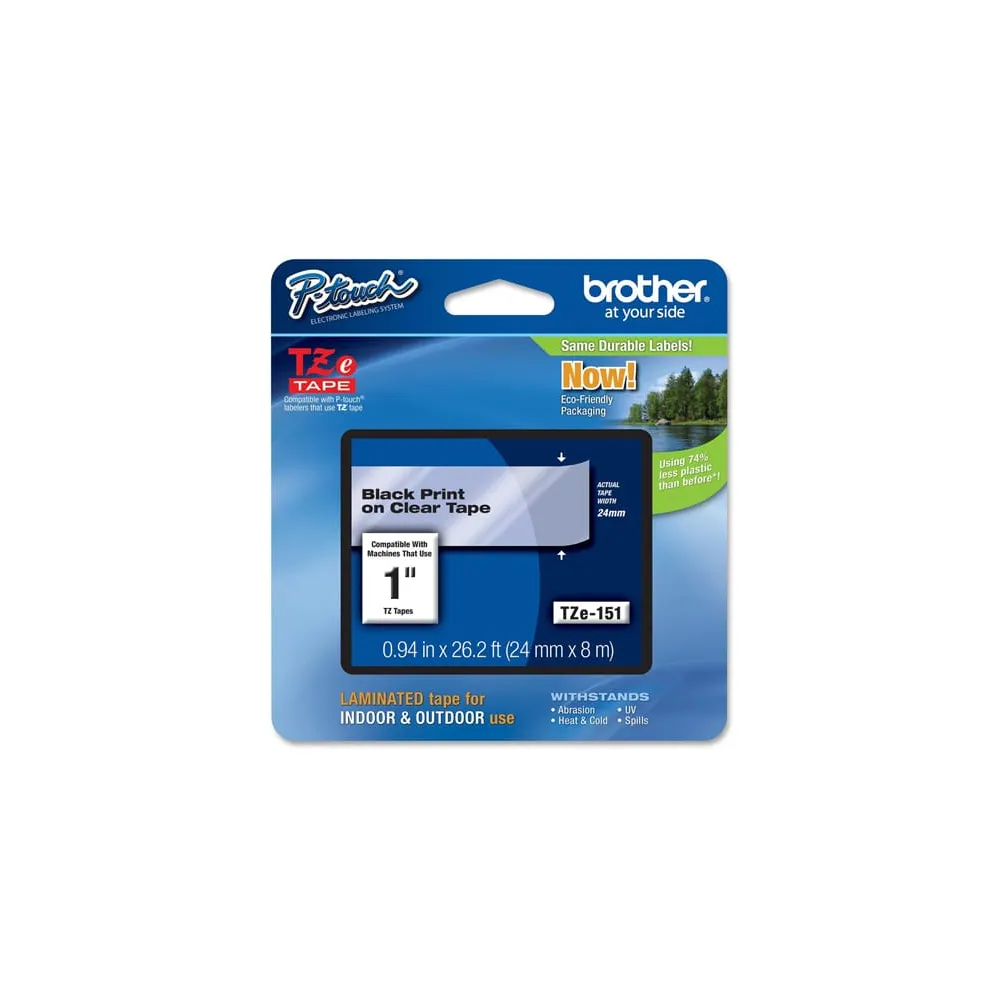 Brother - Nastro - Nero/Trasparente -TZE151 - 24mm x 8mt