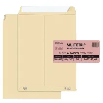 Busta a sacco Multi Strip - strip adesivo - 30 x 40 cm - 100 gr - carta riciclata FSC - avana - Pigna Envelopes - conf. 500 pez