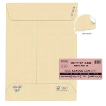 Busta a sacco Multi Strip Large - soffietti laterali - strip adesivo - 30 x 40 x 4 cm - 120 gr - carta riciclata FSC - avana - 