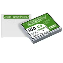 Busta adesiva Speedy Doc - con stampa "contiene documenti" - C6 (16,5 x 11 cm) - PPL/PE - trasparente - Favorit - conf. 100 pez