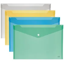 Busta con bottone - A5 - PP - colori assortiti - Lebez