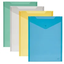 Busta con bottone - A5 verticale - PP - colori assortiti - Lebez