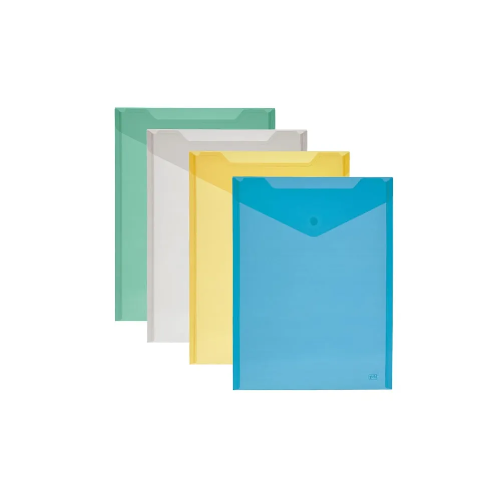 Busta con bottone - A5 verticale - PP - colori assortiti - Lebez