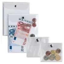 Busta con bottone Press 1E - PVC - 8,5 x 11 cm - trasparente - Sei Rota
