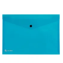 Busta con bottone Pull - A4 - PP - azzurro - King Mec