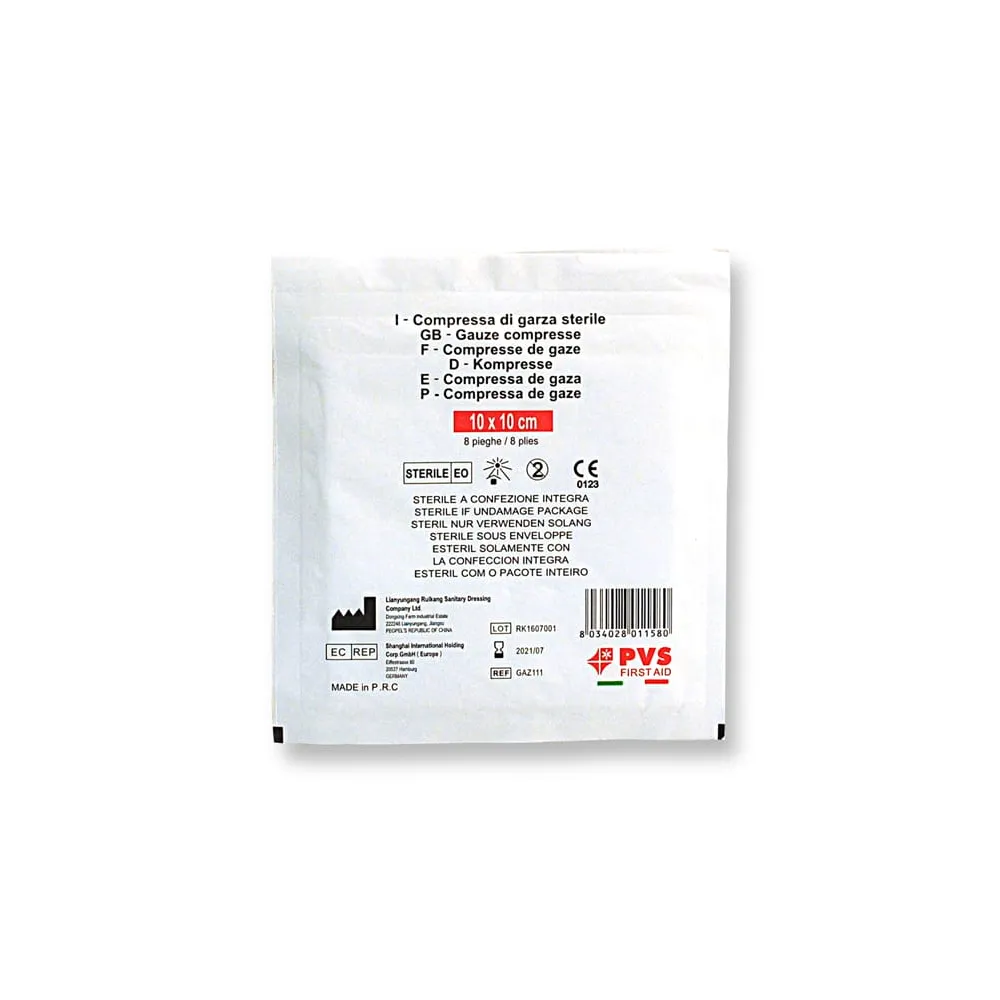 Busta di garza compressa sterile - 10 x 10 cm - PVS
