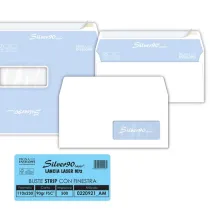 Busta Silver90 Strip Laser FSC - con finestra - internografata - 11 x 23 cm - 90 gr - bianco - Pigna Envelopes - conf. 500 pezz