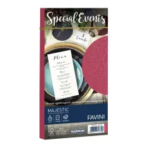 Busta Special Events metal - 110 x 220 mm - 120 gr - rosso - Favini - conf. 10 buste