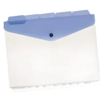 Buste a foratura universale con bottone e separatori - A4 - trasparente - Beautone - conf. 5 pezzi