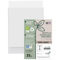 Buste a sacco Gaia - PP riciclato - 18 x 24 cm - buccia - trasparente - Sei rota - conf. 25 pezzi