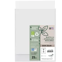 Buste a sacco Gaia - PP riciclato - 25 x 35 cm - buccia - trasparente - Sei rota - conf. 25 pezzi