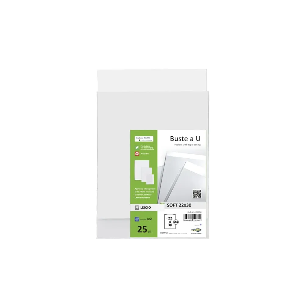 Buste a sacco Soft - PPL - 22 x 30 cm - liscio - trasparente - Sei Rota - conf. 25 pezzi
