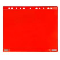Buste forate - per supporti magnetici ad anelli - A4 - rosso - Djois - conf. 5 pezzi