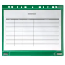 Buste forate - per supporti magnetici ad anelli - A4 - verde - Djois - conf. 5 pezzi