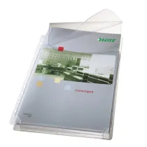 Buste forate alta capacitÃ  con lembo - 22 x 30 cm - PVC- trasparente - Leitz - conf. 5 pezzi