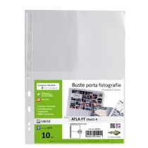 Buste forate Atla FT porta foto e cartoline - 4 spazi 15 x 21 cm - trasparente - Sei Rota - conf. 10 pezzi
