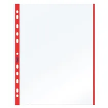 Buste forate con banda colorata - Linear - buccia - 21 x 29,7 cm - rosso - Favorit - conf. 10 pezzi