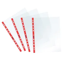 Buste forate Sprint - c/ banda - liscia - 22 x 30 cm - rosso - Favorit - conf. 25 pezzi