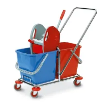 Carrello per pulizie Tucson - 50 L - 78 x 41 x 89cm - rosso/blu - PerfettoFactory