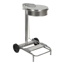 Carrello portasacco - 54,6x60xH94cm - con ruote - 110L - acciaio inox - Stilcasa